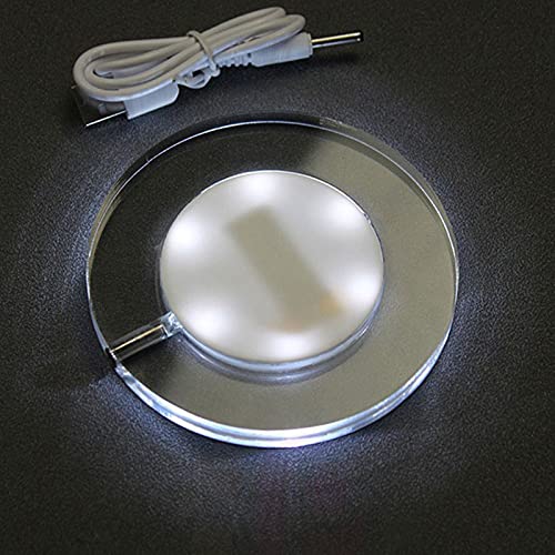 KEEDA LED-Untersetzer für Getränke, wiederaufladbarer Acryl-Untersetzer für Bar, Cocktail, Bier, Getränke, Flaschenbecher, leuchtende Matte für Party, Hochzeit, Bar, Club (weiß rund) von KEEDA