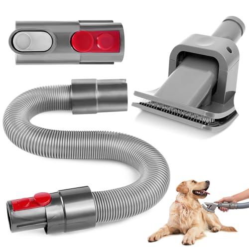 KEEPOW Groom Hundebürste für Dyson V11 V10 V8 V7 V6, Hund Tierhaarbürste Aufsatz für Dyson Staubsauger mit Verlängerungs Schlauch und Adapter, Pet Grooming Kit Tool 921001-01 von KEEPOW