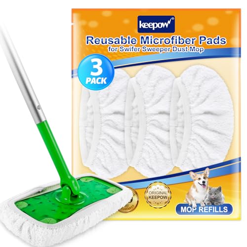 Tücher Wiederverwendbare für Swiffer Sweeper Mop - Pads Reusable Waschbare Nachfüllpacks für Nass- und Trockengebrauch - 3er Pack von KEEPOW
