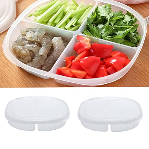 Frischhaltedosen mit Deckel, 2 Stück Kunststoff Vorratsbehälter,BPA frei Stapelbare Lebensmittel Aufbewahrungsboxen,Fleisch Vorratsbehälter für Kühlschrank (Weiß) von KENANLAN