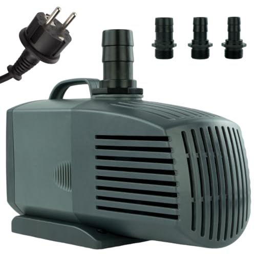 ECO Salz-Wasserpumpe – 2.000 L/H, 35 Watt, 10m Kabel, 2,4m Förderhöhe, Teichpumpe, Aquariumpumpe, Wasserspielpumpe und Zimmerbrunnen-Pumpe | Brunnenpumpe | Tauchpumpe | Springbrunnen-Pumpe | KEQ2000F von KERRY