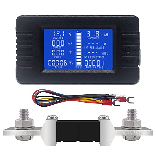 DC Voltmeter Amperemeter Energiezähler Batterie Monitoranzeige LCD Digital Multimeter für Auto Solar DC 0-200V 300A Shunt von KETOTEK