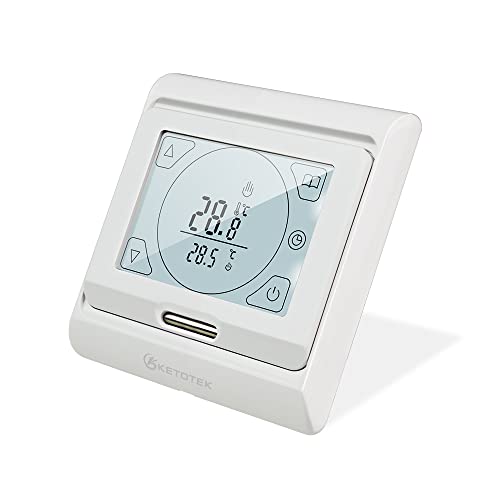 KETOTEK Programmierbare Digitales Thermostat für Wasser Fußbodenheizung 3A 230V, Raumthermostat Fussbodenheizung Warmwasser Wochenprogramm Unterputz, Bodenheizung Wasser Thermostat Regler von KETOTEK