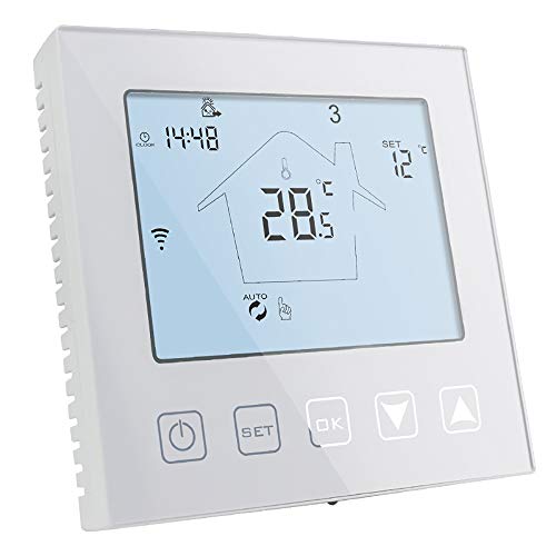 KETOTEK Thermostat WiFi 3A für Fussbodenheizung Wasser und Boiler Gastherme Kompatibel mit Alexa, Tuya/Smart Life APP, Intelligent Raumthermostat fußbodenheizung Wasser Programmierbar Weiß von KETOTEK