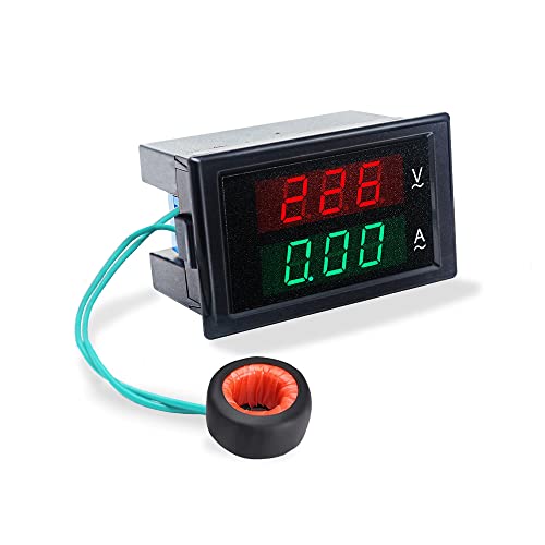 KETOTEK Voltmeter Amperemeter Digitaler Spannungsanzeige Stromzähler AC 80-300V 100A Multimeter Volt Ampere LED Anzeige Panel mit Stromwandler von KETOTEK
