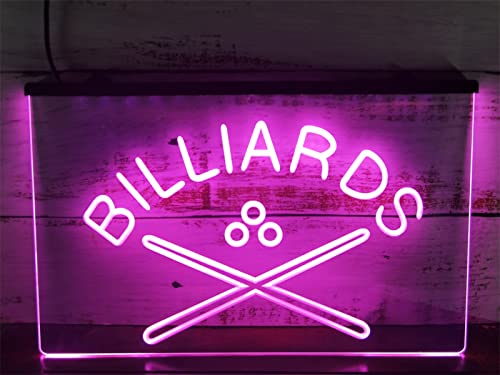 Billard-Leuchtreklame, Pool-Cue-Raum-Dekor, LED-Plakatwand, leuchtende Schilder zum Aufhängen, USB-Neonlichter mit Schalter,Rosa,60x40cm von KEYQEEN