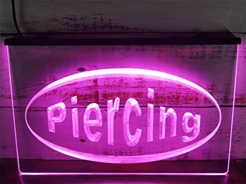 KEYQEEN Custom Piercing LED Leuchtreklame, USB Tattoo Piercing Shop Display Neonlichter für Wanddekoration Nachtlichter,Rosa,30x20cm von KEYQEEN