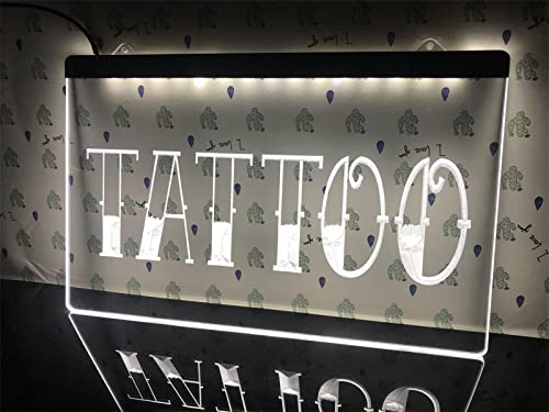 KEYQEEN Tattoo Shop LED Neonschild, Piercing Bar Wanddekoration 24-Tasten-Controller Dimmen USB Neonlichter Nachtlichter Leuchtschild,30x20cm von KEYQEEN