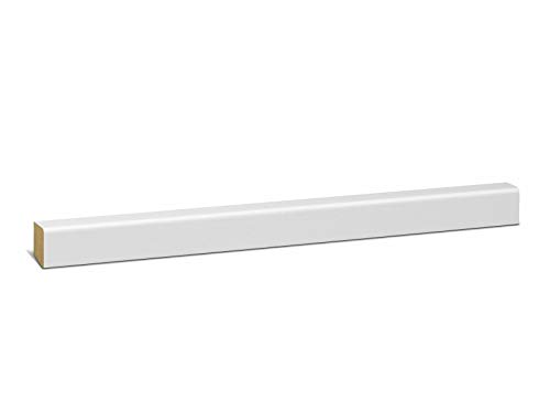 KGM Sockelleiste Modern – Weiß folierte MDF Fußbodenleiste – Maße: 2400 x 16 x 22 mm – 1 Stück von KGM
