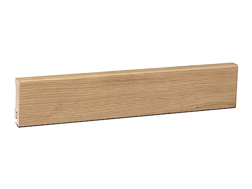 KGM Sockelleiste Modern – Furnierte Massivholz-Sockelleiste in Eiche geölt – Maße: 2400 x 16 x 58 mm – 1 Stück von KGM