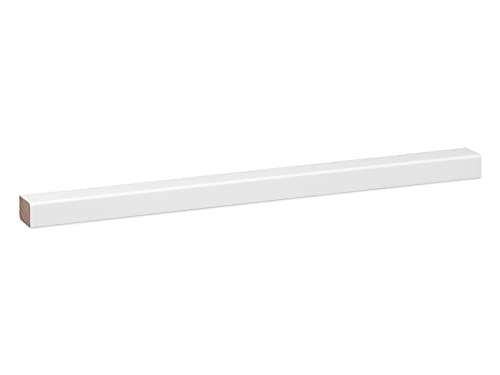 KGM Sockelleiste Modern – Weiß lackierte Fußbodenleiste aus Kiefer Massivholz – Maße: 2400 x 15 x 20 mm – 1 Stück von KGM