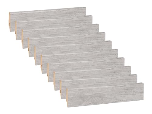 Vorteilspack KGM Sockelleiste Mega - foliert Eiche MDF Fußbodenleiste - Maße: 2400 x 16 x 58 mm - 10 Stück / 24M von KGM