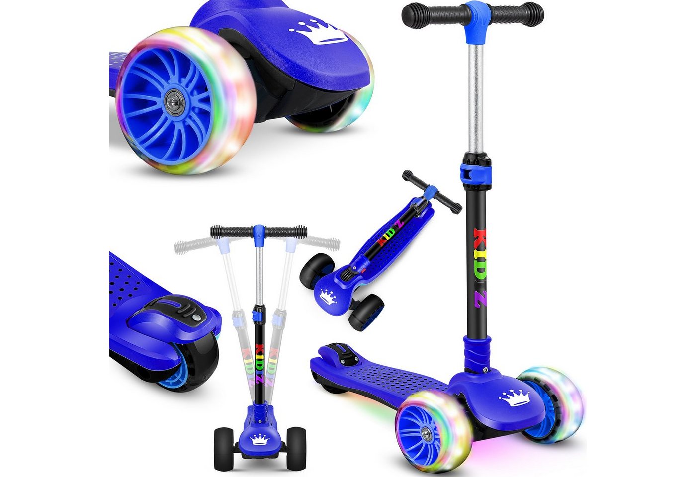 KIDIZ Cityroller, Roller Kinder Scooter X-Pro2 Dreiradscooter mit PU LED Leuchten von KIDIZ