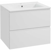 Oudee - Waschtischunterschrank mit Waschtisch, 60x55x46 cm, 2 Auszüge, Weiß glänzend 50002S60 - Kielle von KIELLE