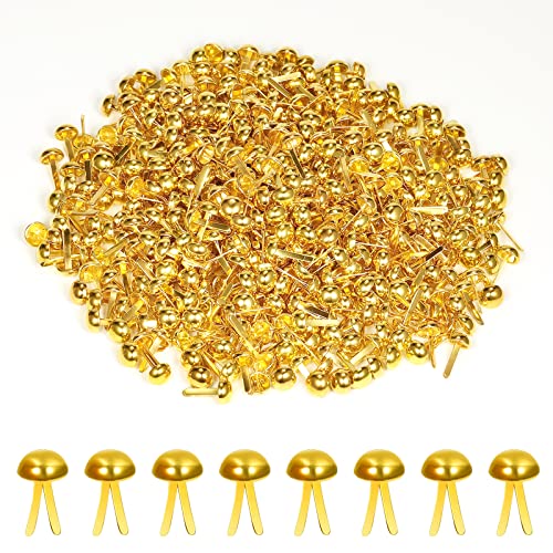 KINBOM 600 Stück 8 x15mm Papier Klammern Brads, Gold Runde Kopf Brads Split Pins für DIY Papierhandwerk Scrapbooking (Gold) von KINBOM