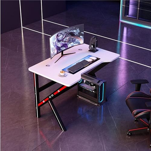 KINSL Gaming-Schreibtisch, K-förmiger Schreibtisch, robust, Heimbüro, PC, Laptop, Workstation, Gaming-Computertisch, Arbeitszimmer, PC-Laptop-Tisch für große Räume, Schwarz-L 120 cm von KINSL