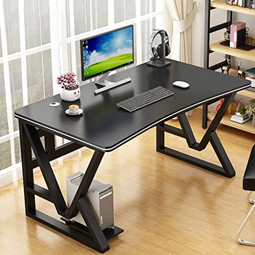 KINSL Gaming-Schreibtisch, großer Computertisch, Heimbüro, PC, Laptop, Workstation, Gaming-Computertisch für PC, großer Computertisch für Zuhause und Büro, Schwarz-L 120 cm von KINSL