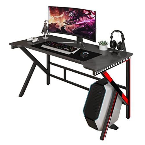 KINSL Gaming-Tisch mit komplettem Schreibtisch-Mauspad, I-förmiger Carbonfaser-Schreibtisch für PC, großer Computertisch für Zuhause und Büro, L 160 cm von KINSL