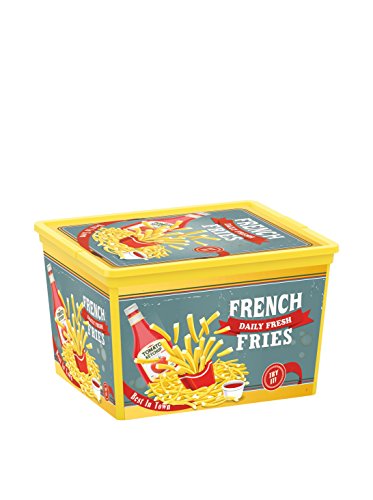KIS Aufbewahrungsbox C Box Style Cube Vintage Fast Food 27 Liter, Plastik, Mehrfarbig, 40x34x25 cm von KIS