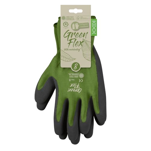 KIXX Green Flex Handschuhe für die Gartenarbeit - Grün/Dunkelgrün - Größe 10 von KIXX