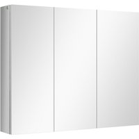 Spiegelschrank, Badschrank, 3 Spiegeltüren, 5 Innenböden, Edelstahl, Farbe: Silber, 70 x 12 x 55 cm - Silber - Kleankin von KLEANKIN