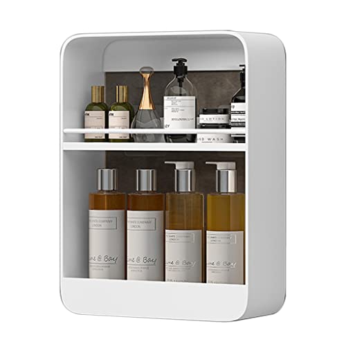 KLUFO Regal Badezimmer-Medizinschrank, 2–4-lagiger Toilettenartikel-Organizer-Schrank, an der Wand montiertes Küchengewürzregal, kein Stanzen, Kosmetik-Aufbewahrungsspind (Farbe: Weiß, Größe: 30 x von KLUFO