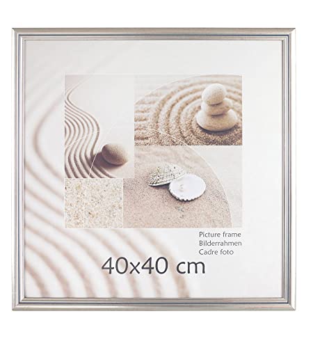 S216 Holz Bilderrahmen Acrylglas Lifestyle Foto Rahmen Collage Wanddeko Poster: Farbe: Silber | Format: 40x40 von KM FOTO