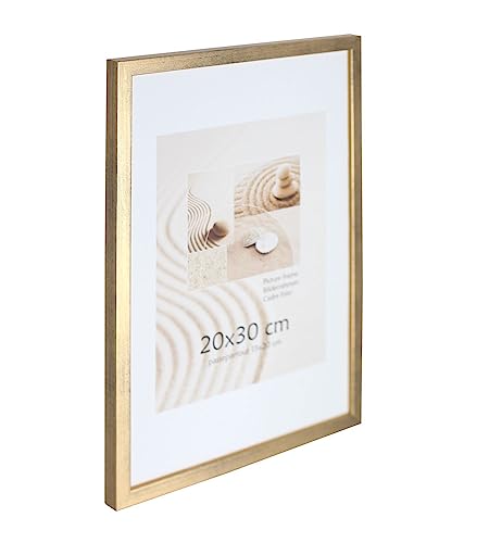 Holz Bilderrahmen Plexi Foto Rahmen Collage Wanddeko Poster S111: Farbe: Gold | Format: 30x45 von KM Foto