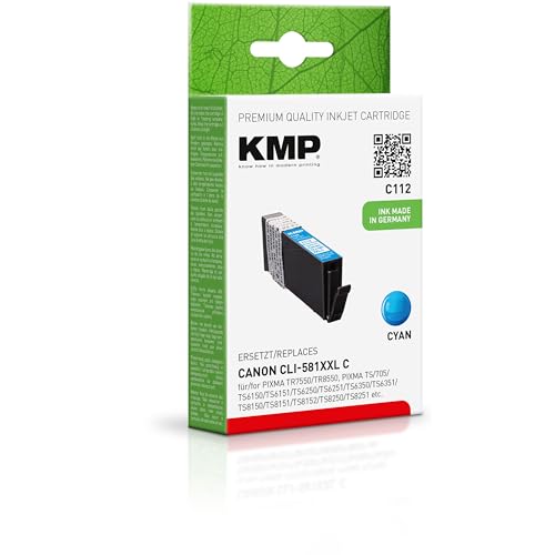 KMP know how in modern printing Tintenpatrone Kompatibel Canon CLI-581 XXL C - Tintenpatrone Cyan für PIXMA TR: TS: 1578.0203 1 Stück von KMP know how in modern printing