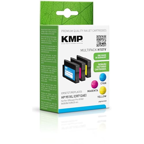 KMP Tintenpatronen passend für HP 951XL (CR712AE) mit Chip Multipack - für HP Officejet Pro 8100 8600 8610 8620, etc. von KMP know how in modern printing