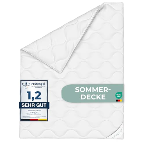 KNERST® Bettdecke 135x200 cm - Sommerdecke 135x200 - Steppdecke 135x200 für Komfortables Schlafen - dünne Decke 135x200 für den Sommer - Schlafdecke waschbar - leichte Sommerdecke - Bett Decke von KNERST