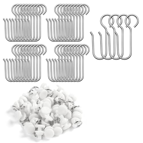 KOAHDE Gardinenröllchen für Schiene,Gardinenhaken Gleiter,Vorhanghaken Gardinenröllchen,Metall Vorhang Haken,Duschvorhang Schiene,Duschvorhang Haken Schiene,Curtain Hooks,Osengleiter,40-Sätze von KOAHDE