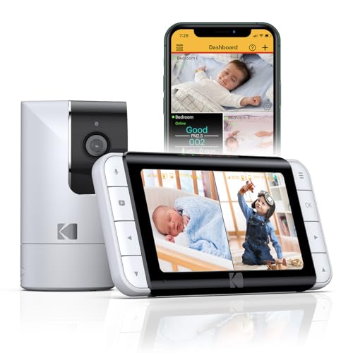 KODAK Cherish C525P Intelligenter Video-Monitor für Babys, hochwertiges Video für schnelle und vertrauensvolle Überprüfung, Lange Akkulaufzeit bei Nacht und Nickerchen, 1 Unité (Lot de 1) von KODAK