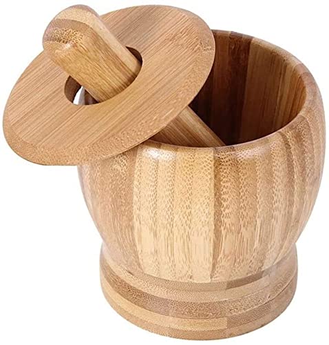Bambus-Mörser- und Stößel-Set: wichtiges Küchenwerkzeug zum Mahlen von Gewürzen, Zerkleinern von Knoblauch und Ingwer von KOHARA