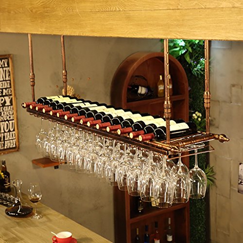 KOHARA Weinglasrahmen aus Glas, Weinregal/Weinregal, Weinregal, amerikanischer Country-Weinglashalter aus Schmiedeeisen, kreativer hängender Getränkehalter. Weinregale (Farbe: 2, Größe von KOHARA