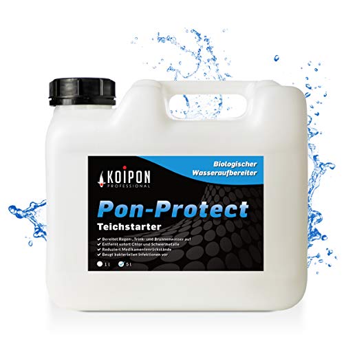 KOIPON Pon-Protect 5L Teichwasseraufbereiter zur Teichreinigung von Chlor und Schwermetallen im Teichwasser, Fischteich und Gartenteich von KOIPON