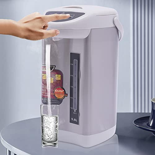 KOLHGNSE Heißwasserspender 4L Edelstahl Wasserkocher 750W Thermoskanne Tastensteuerung Wassertank Electric Thermopot für Zuhause, Schule, Büro, Hotel (Grau) von KOLHGNSE