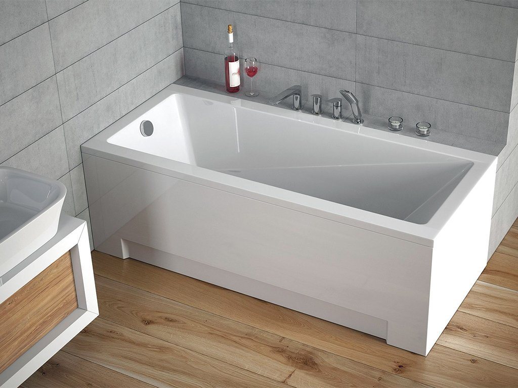 KOLMAN Badewanne Rechteck Modern 150x70, Acrylschürze Styroporträger, Ablauf VIEGA & Füße GRATIS von KOLMAN