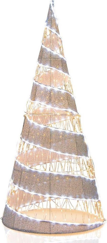 KOMFOTTEU Künstlicher Weihnachtsbaum Weihnachtsdeko, mit 550 Glühbirnen & Bodenspikes von KOMFOTTEU