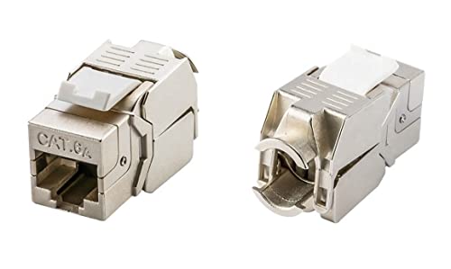 KOMIB Bodentank Bodensteckdose Einbausteckdose Versenkbar / 4-Fach - 9-Fach/quadratisch/Unterflurkanal/Höhenverstellbar (Keystone Jack Modul Cat.6a RJ 45 STP) von KOMIB KOMpaniyeh International Business