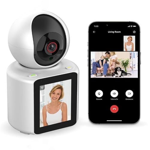 Smart Babyphone mit kamera, 2,8 Zoll 1080p HD, Video/Sprachanruf mit einem Klick oder per Sprachwahl Geräuschaktivierungsmodus, Gegensprechen, Nachtsicht, Zoom, 360° Rotation, Bewegungserkennung von KONFULON