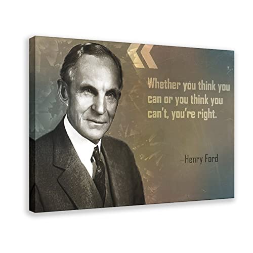 KOURT Henry Ford Motivierendes Zitat "Whether You Think", Leinwand, Poster, Schlafzimmer, Dekoration, Sport, Landschaft, Büro, Raumdekoration, Geschenkrahmen: 40 x 60 cm von KOURT