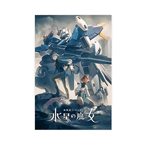 KOURT Mobile Suit Gundam Anime Poster Leinwand Poster Wandkunst Dekor Druck Bild Gemälde für Wohnzimmer Schlafzimmer Dekoration Rahmen: 40 x 60 cm von KOURT