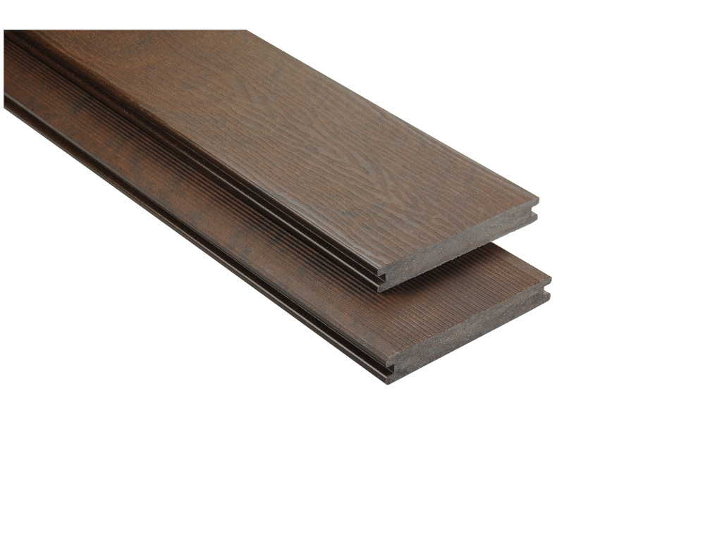 KOVALEX WPC Kovalex-Terrassendiele Holzoptik Kastanie mattiert - Stärke/Breite 20x145 mm, Länge 4 m, strukturiert / fein geriffelt, Massivprofil von KOVALEX