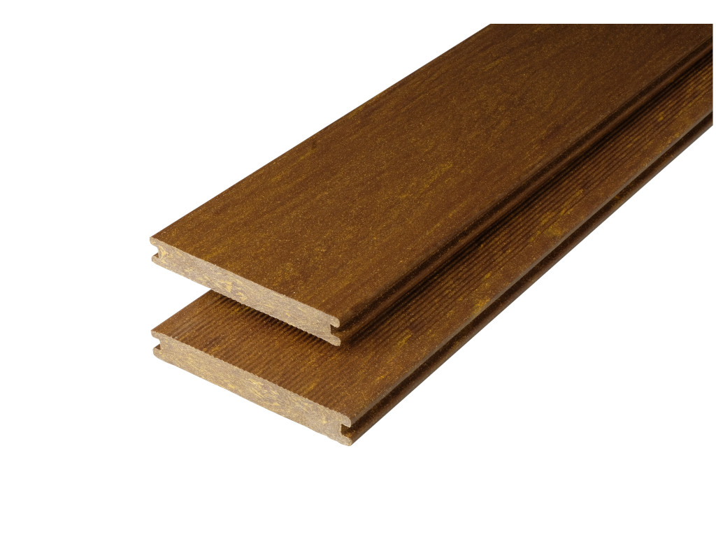 KOVALEX WPC Kovalex-Terrassendiele Holzoptik Walnuss mattiert - Stärke/Breite 20x145 mm, Länge 4 m, strukturiert / fein geriffelt, Massivprofil von KOVALEX