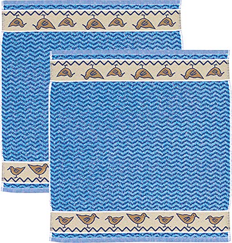 Kracht Frottier-Geschirrtuch 2er-Pack Baumwolle blau Größe 50x50 cm von KRACHT