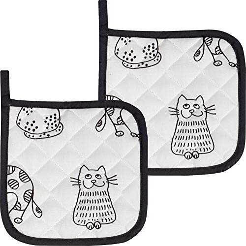 Kracht Topflappen 2er-Pack Katzen Größe 20x20 cm von KRACHT