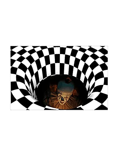 KRIPINC 3D Stereo Vision Teppich, Bodenmatte mit Clownfallenmuster, Horror Weicher Teppich für Halloween Dekoration (80X120cm) von KRIPINC