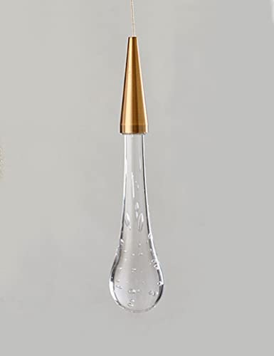 KRIPINC Regentropfenform Deckenlampe Hängend, Pendelleuchte LED, Hängelampe Glas, Pendelleuchte Vintage für Wohnzimmer/Schlafzimmer/Treppenhaus/Flur (Stil A - Durchmesser 6cm Runder Sockel) von KRIPINC
