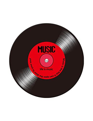 KRIPINC Teppich, Fußmatte mit Modischem Vinyl-Schallplattenmuster, Runder rutschfeste Matte für Musikzimmer, Schlafzimmer, Wohnzimmer, Spielzimmer (80X80cm, Stil E) von KRIPINC